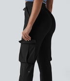 Pantalon cargo de sport SoftlyZero™ Airy taille mi-haute à cordon de serrage, effet frais, avec poches, protection solaire UPF50+