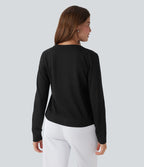 Cardigan de travail laine col rond manches longues
