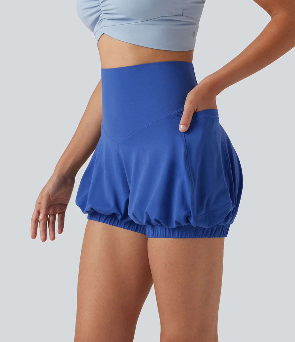 Short de danse SoftlyZero™ 10 cm taille haute gainant coupe ballon avec poches et protection solaire UPF50+