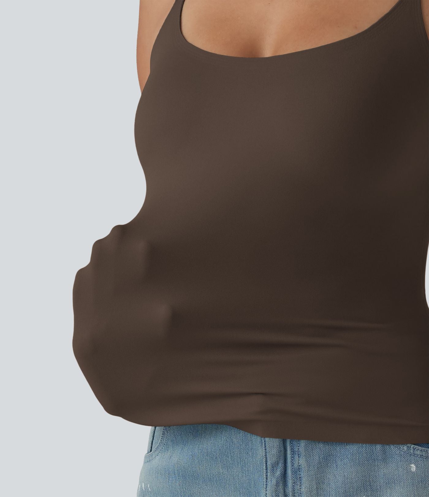 Débardeur décontracté à col rond et soutien-gorge intégré, bonnets BE
