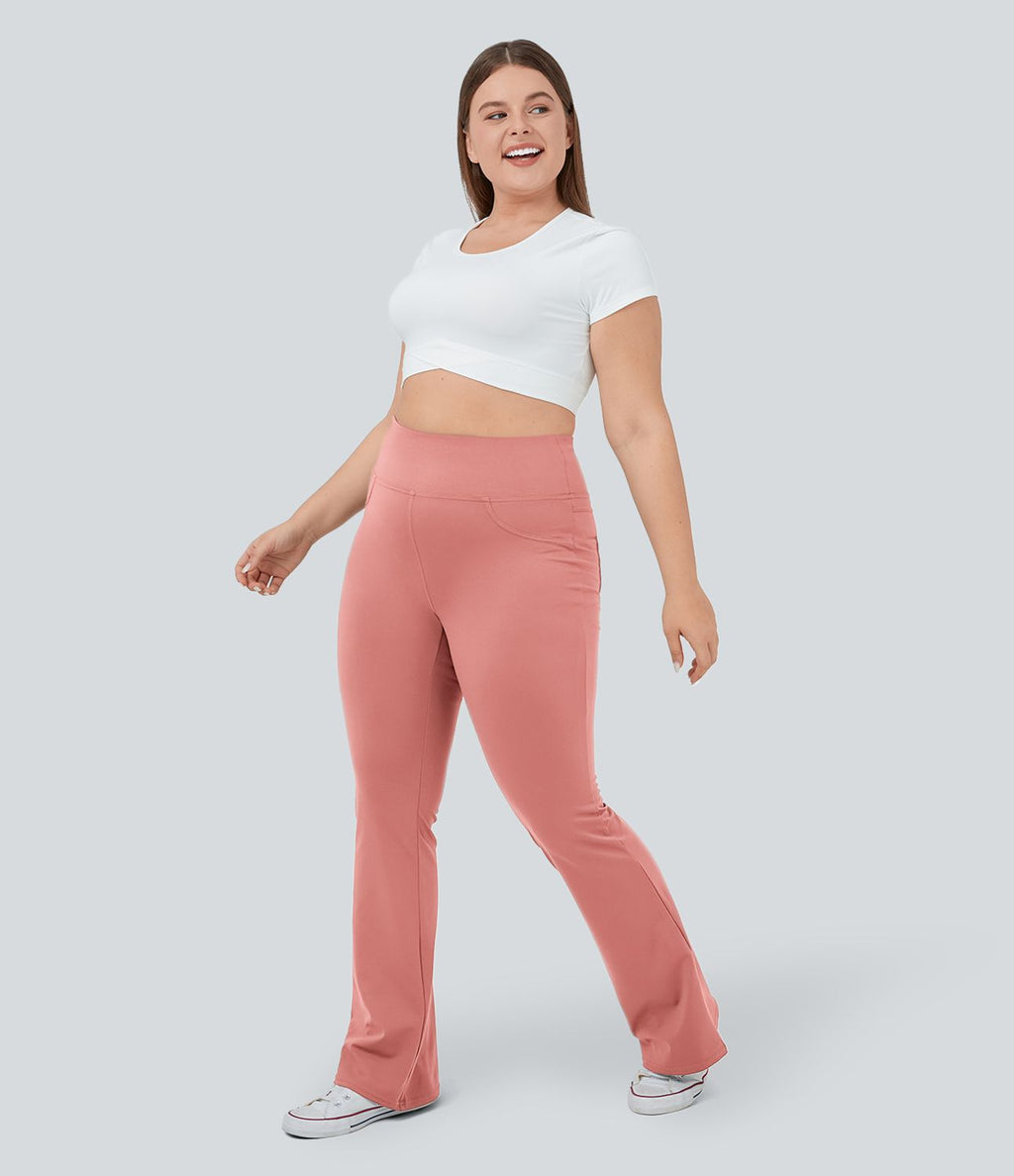 Legging yoga évasé grande taille taille haute DayStretch avec poches