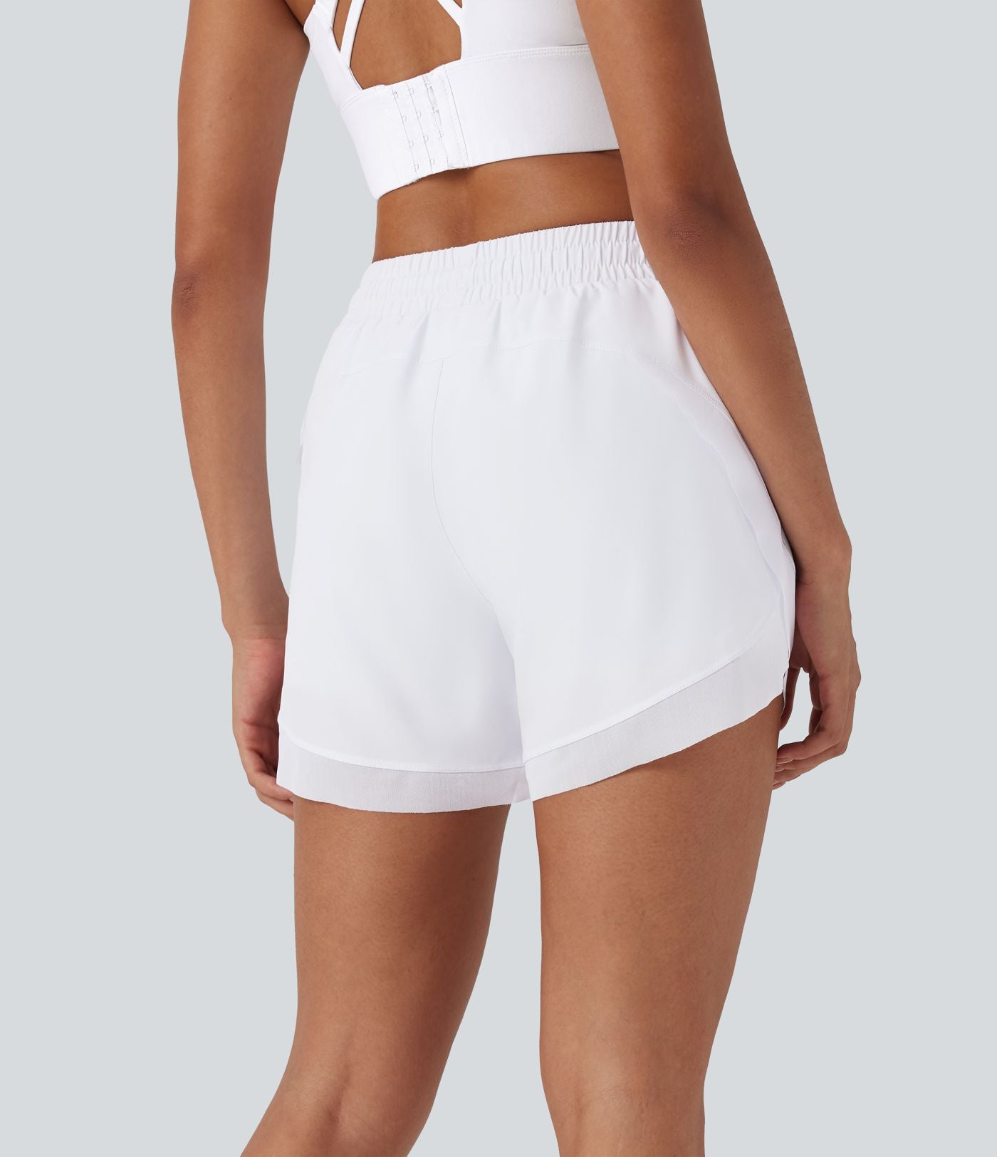 Short 12,5cm Running Fluide 2 en Taille Mi-Haut Cordon de Serrage Mesh Contrastant