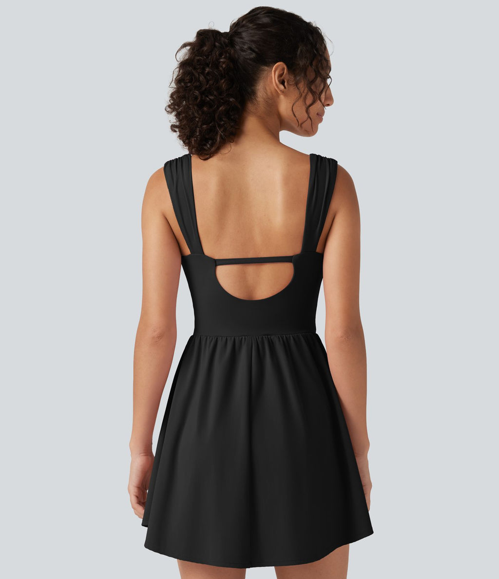 Robe-short mini SoftlyZero™ Plush à encolure cœur avec coussinets amovibles, poches et bonnets B à E, accès facile Easy Peasy