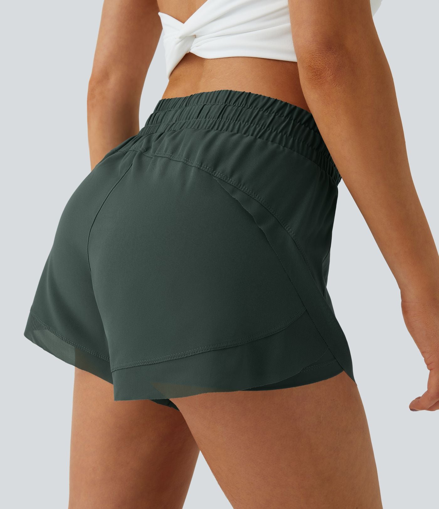Shorts Running 7,5cm 2 en1 Taille Mi-Haute Cordon de Serrage Empiècement Mesh Contrastant