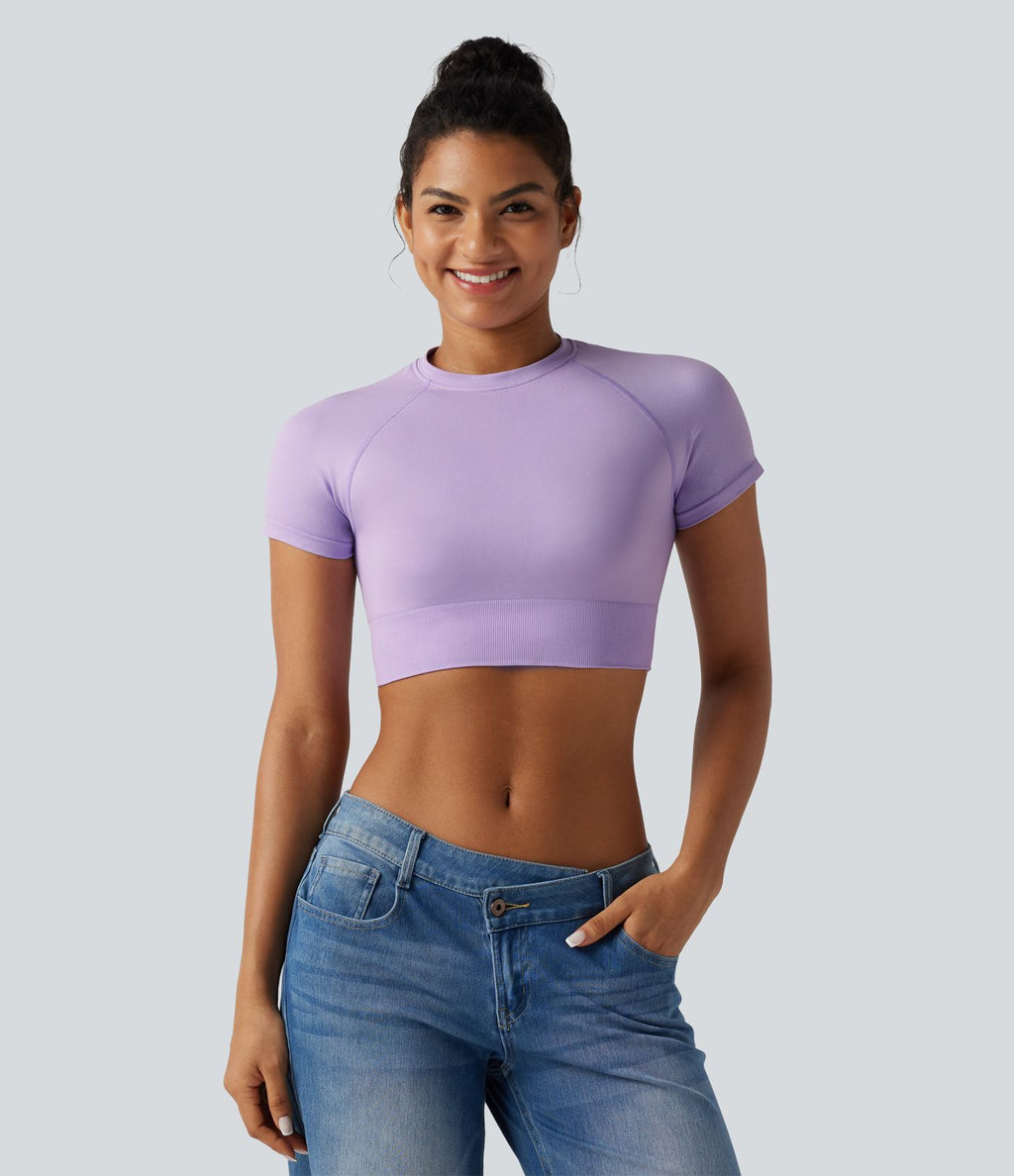 T-shirt décontracté court OneForm Seamless Flow, col rond, manches courtes