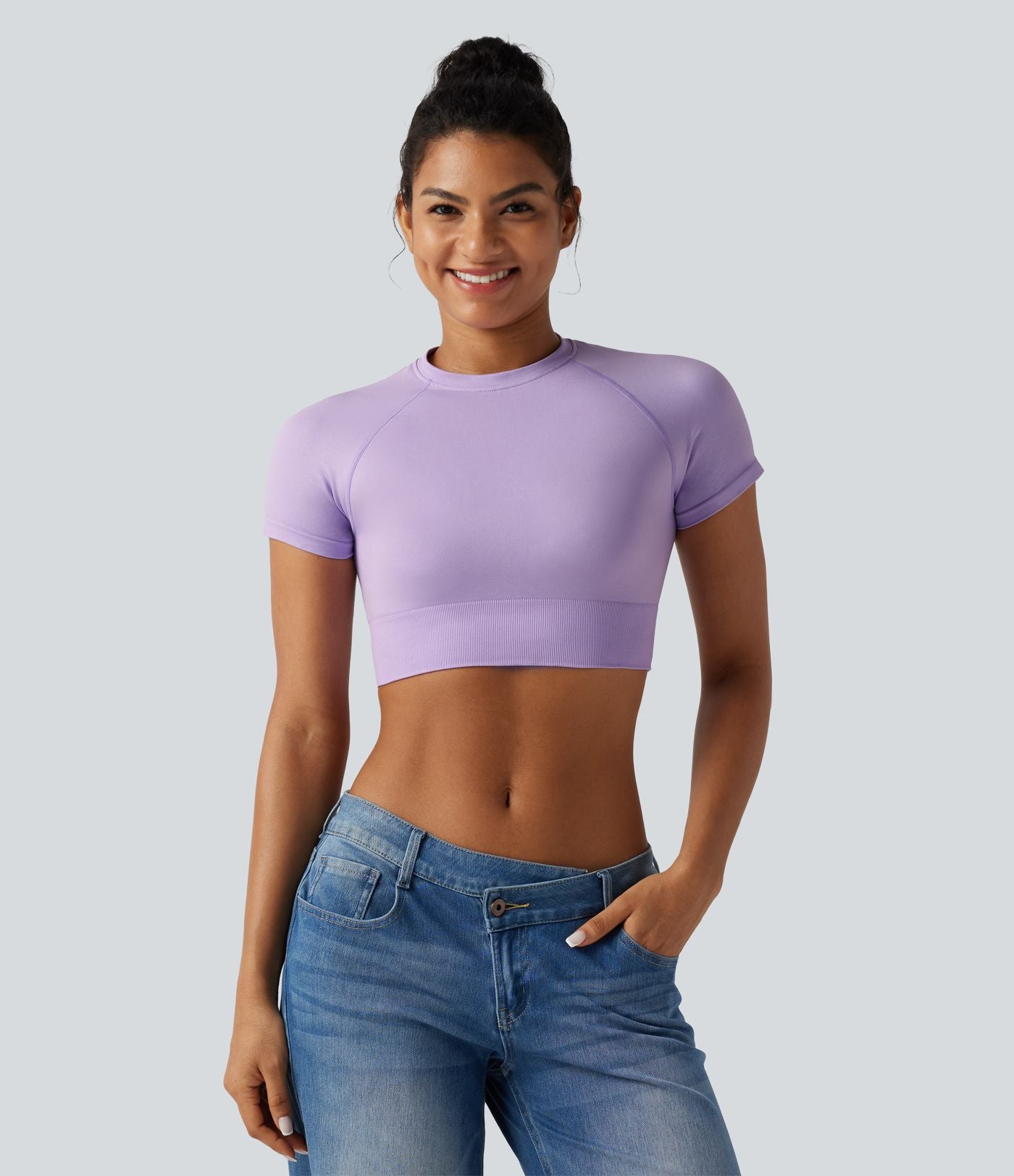 T-shirt décontracté court OneForm Seamless Flow, col rond, manches courtes