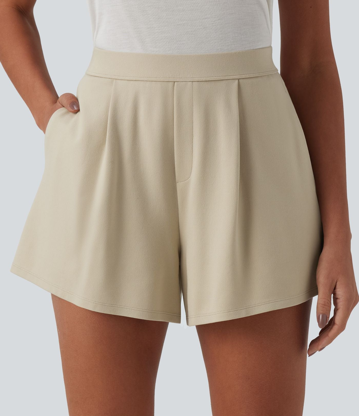 Short tailleur taille haute avec poches