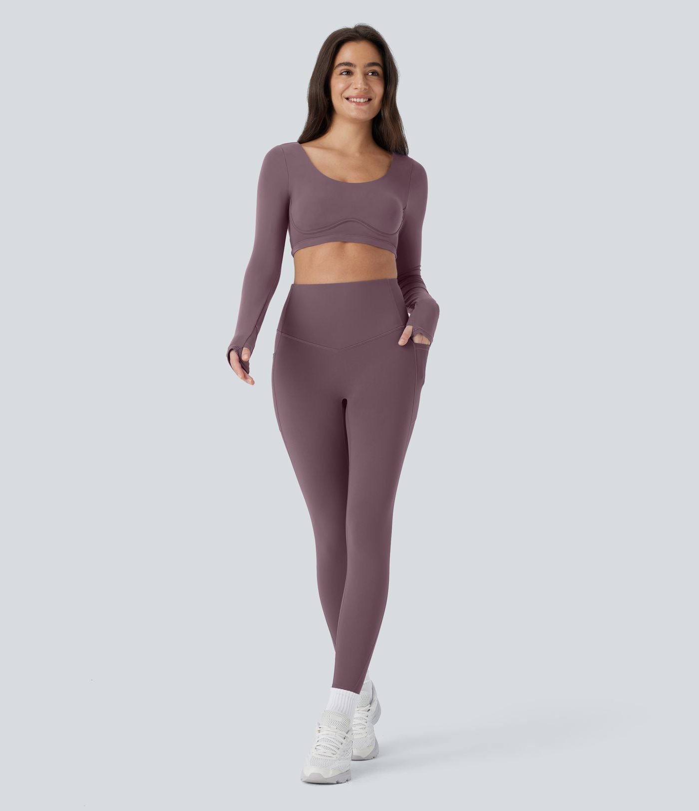 Legging de sport taille haute gainant et thermique Softlyzero™ avec poches