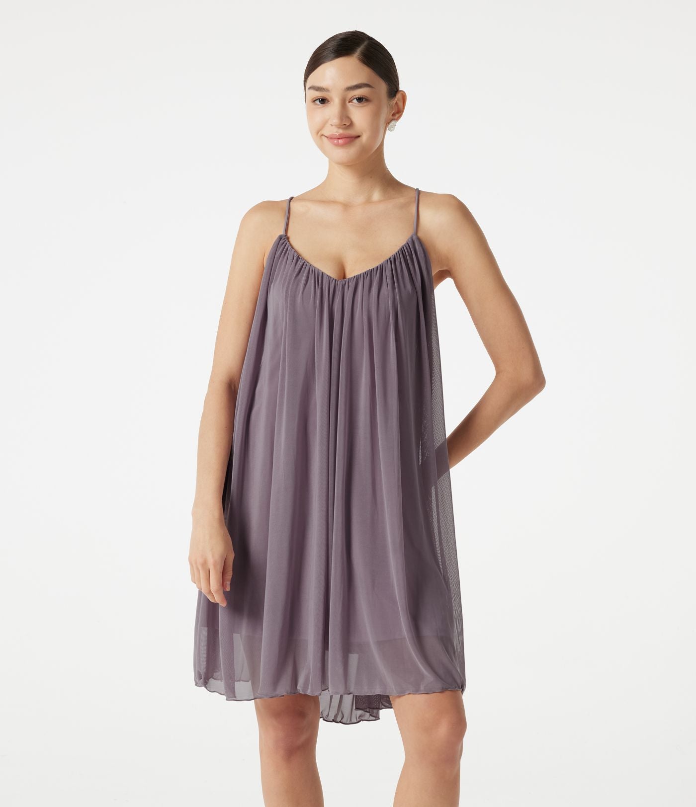 Robe nuisette mini de plage en mesh avec col V et dos noué