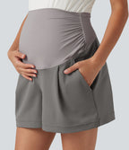 Short habillé de grossesse DayStretch 10 cm taille très haute coupe ample avec fronces et poches
