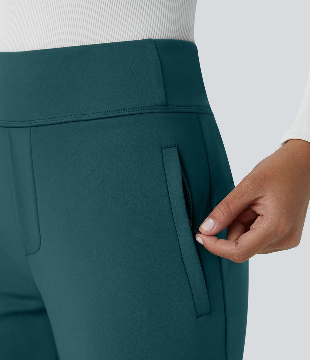 Pantalon tailleur évasé taille mi-haute Halara Flex™ DayStretch avec zip latéral et poches