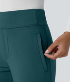 Pantalon tailleur évasé taille mi-haute Halara Flex™ DayStretch avec zip latéral et poches