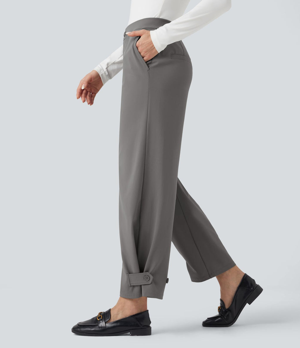 Pantalon de travail fuselé taille moyenne avec largeur ajustable Halara Flex™ DayStretch avec poches