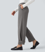 Pantalon de travail fuselé taille moyenne avec largeur ajustable Halara Flex™ DayStretch avec poches