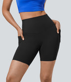 Short cycliste 17,5 cm d'entraînement gainant taille haute avec poches Halara UltraSculpt™