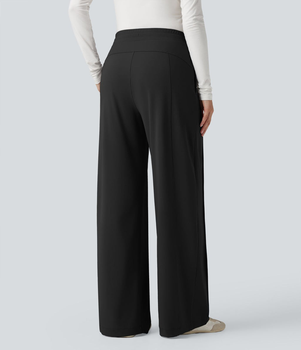 Pantalon large taille haute DayStretch avec poches
