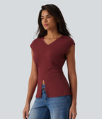 T-shirt casual sans manches col V