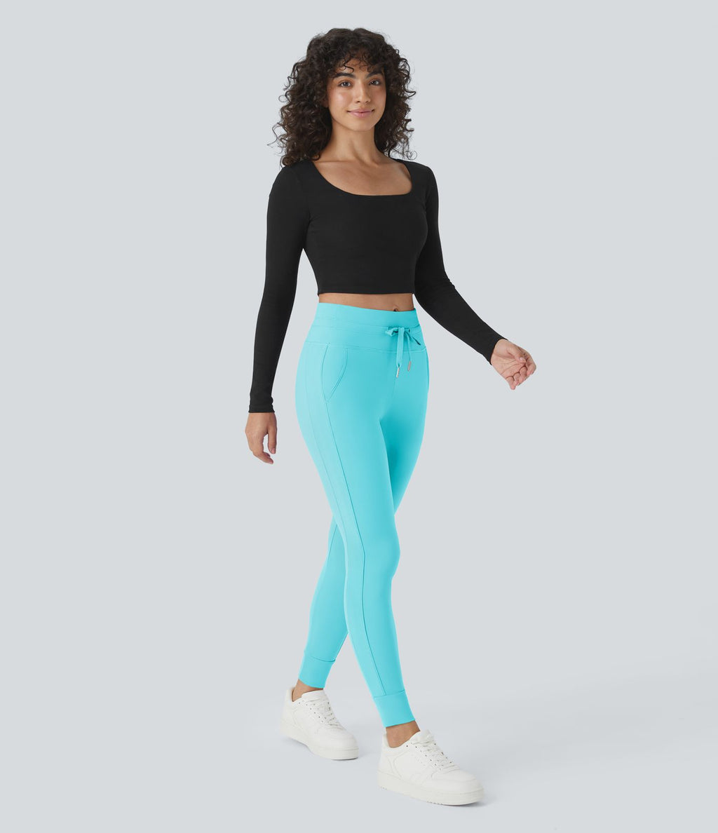 Jogging taille haute Softlyzero™ Plush avec cordon de serrage et poches latérales