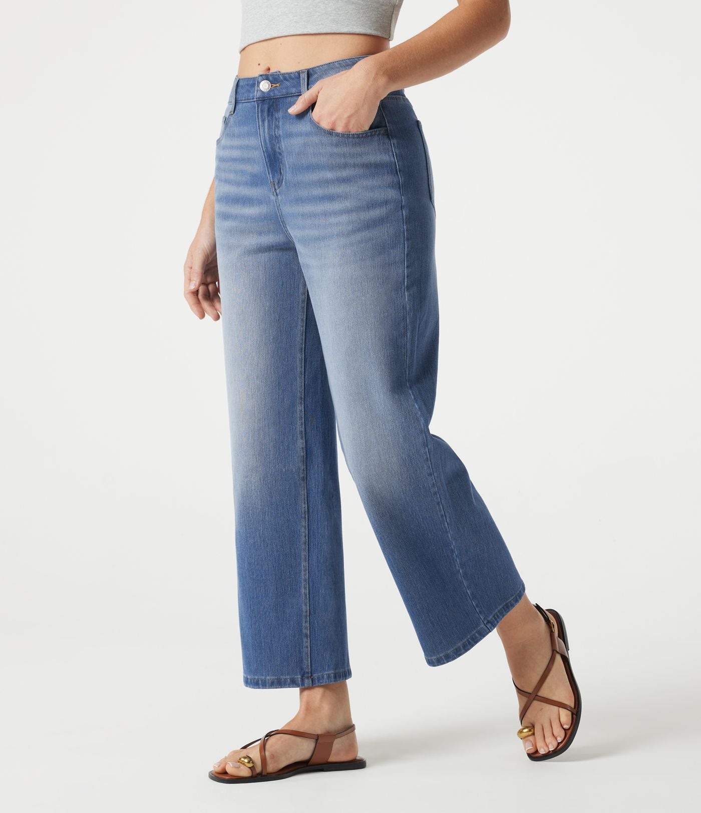 Halara Flex™ Jean large 7/8 taille mi-haute avec poches