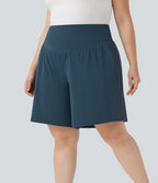 Bermuda de yoga grande taille SoftlyZero™ Airy taille haute effet frais InstantCool avec poches