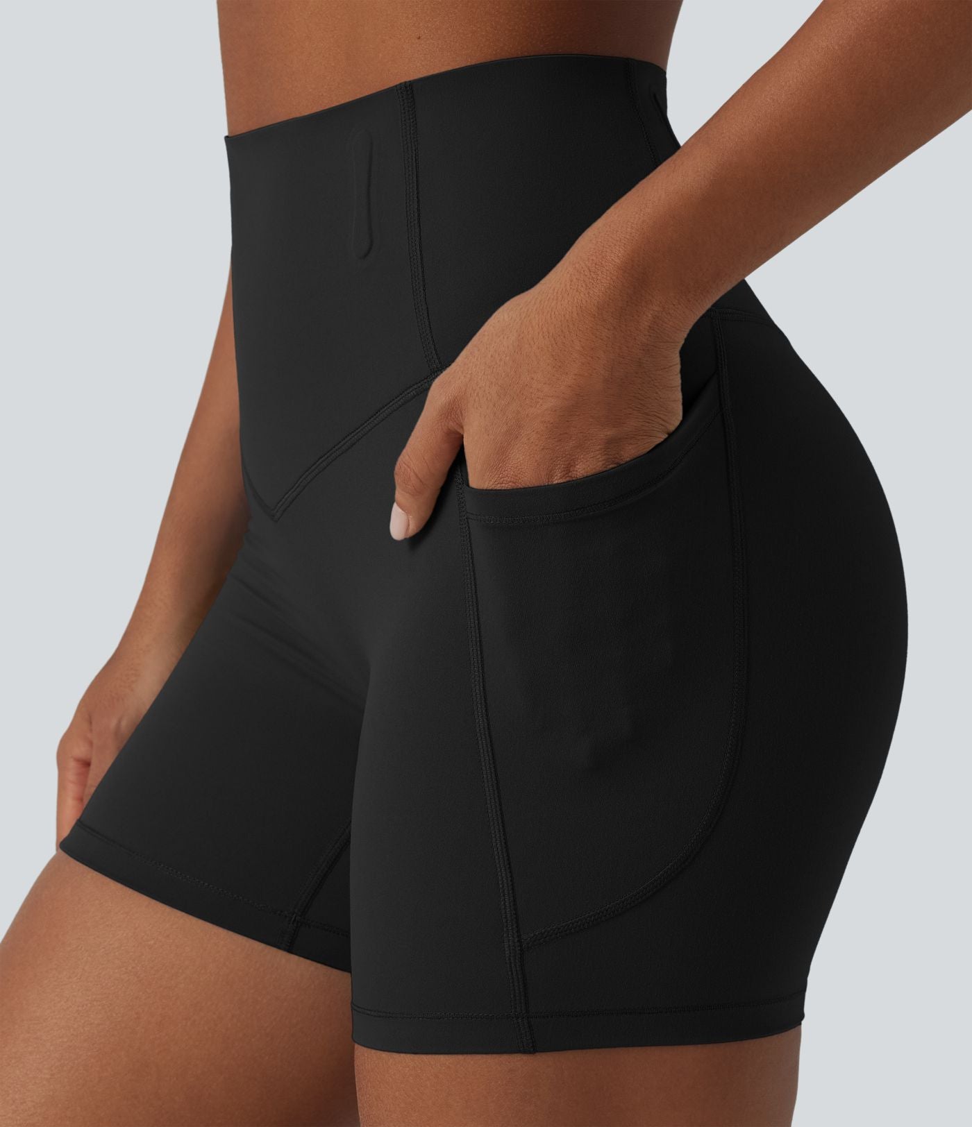 Short cycliste de yoga ventre plat Halara UltraSculpt™, taille haute, anti-roulis, 12,5 cm, avec poches