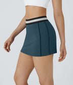 Jupe de tennis SoftlyZero™ Airy micro mini 2-en-1 à taille haute et color block ajustée au corps à effet frais InstantCool