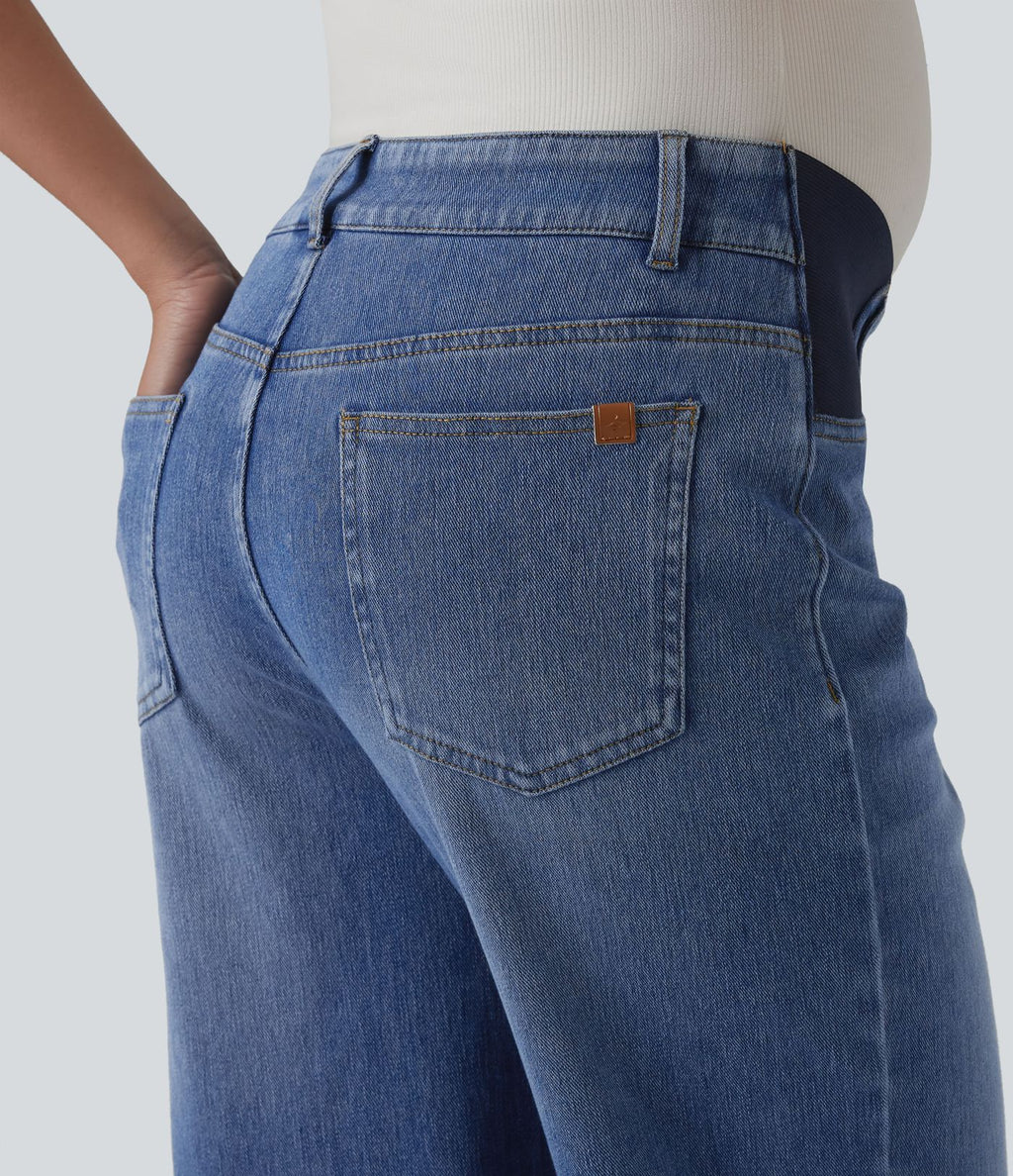 Halara Flex™ Jean droit de maternité décontracté taille mi-haute avec poches
