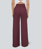Pantalon yoga large croisé avec ourlet et poches DayStretch - Smile