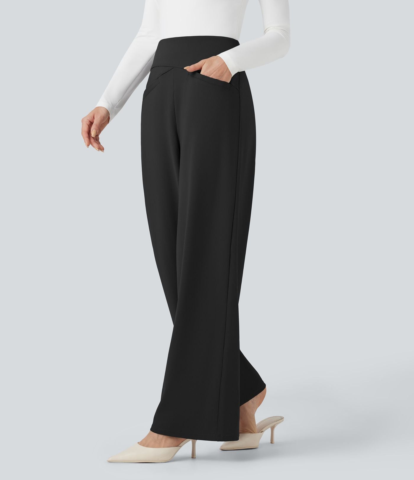 Pantalon de travail coupe droite taille haute Halara Flex™ DayStretch avec poches