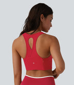 Brassière de sport yoga SoftlyZero™ Plush maintien léger dos nageur col U avec soutien-gorge intégré et poche