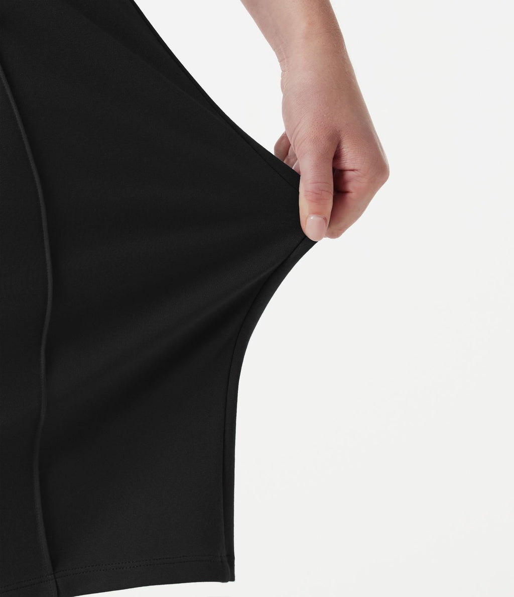 Short tailleur baggy taille haute avec boutons décoratifs et poches