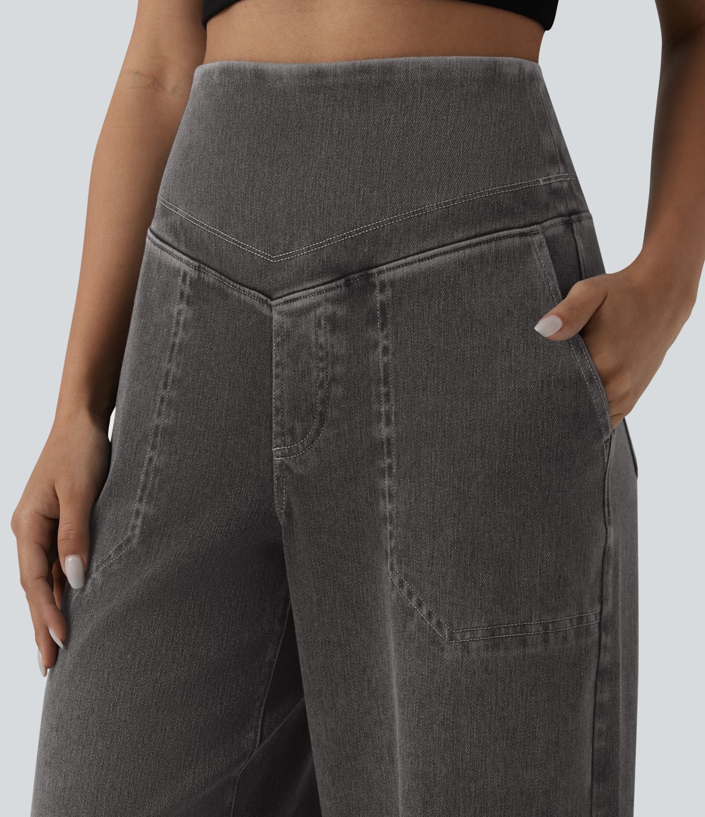 Halara Flex™ Jean large décontracté ventre plat taille haute avec poches