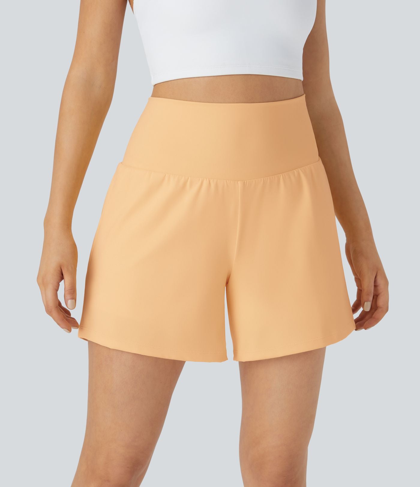 Short yoga 2-en-1 SoftlyZero™ Airy effet frais InstantCool taille très haute 12,5 cm avec poches, longueur allongée