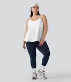 Haut de sport yoga grande taille SoftlyZero™ Airy col licou drapé effet frais InstantCool, protection solaire UPF50+
