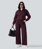 Pantalon Halara Flex™ tailleur droit taille haute rayé effet frais InstantCool avec poches