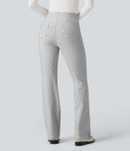 Pantalon de travail Halara Flex™ évasé à rayures, taille haute, avec poches