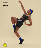 Short de yoga 2-en-1 Halara X Smiley® SoftlyZero™ Airy 12,5 cm taille très haute effet frais InstantCool avec poches, longueur allongée