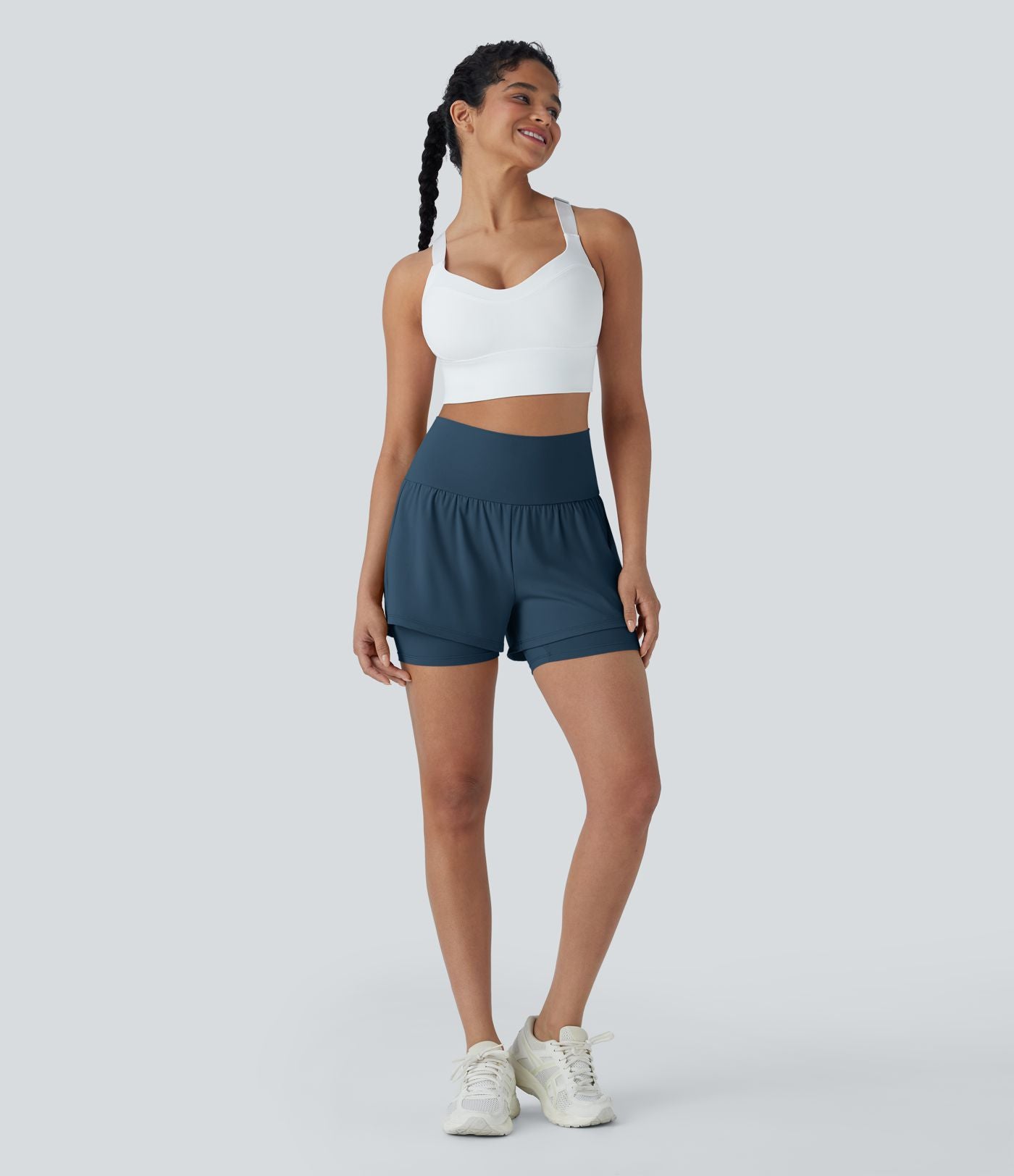 Short de yoga 2-en-1 SoftlyZero™ Airy taille très haute effet frais InstantCool 12,5 cm avec poches