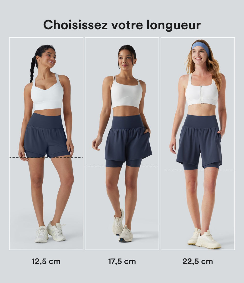 Short de yoga SoftlyZero™ Airy 2-en-1 taille très haute effet frais InstantCool 22,9 cm avec poches
