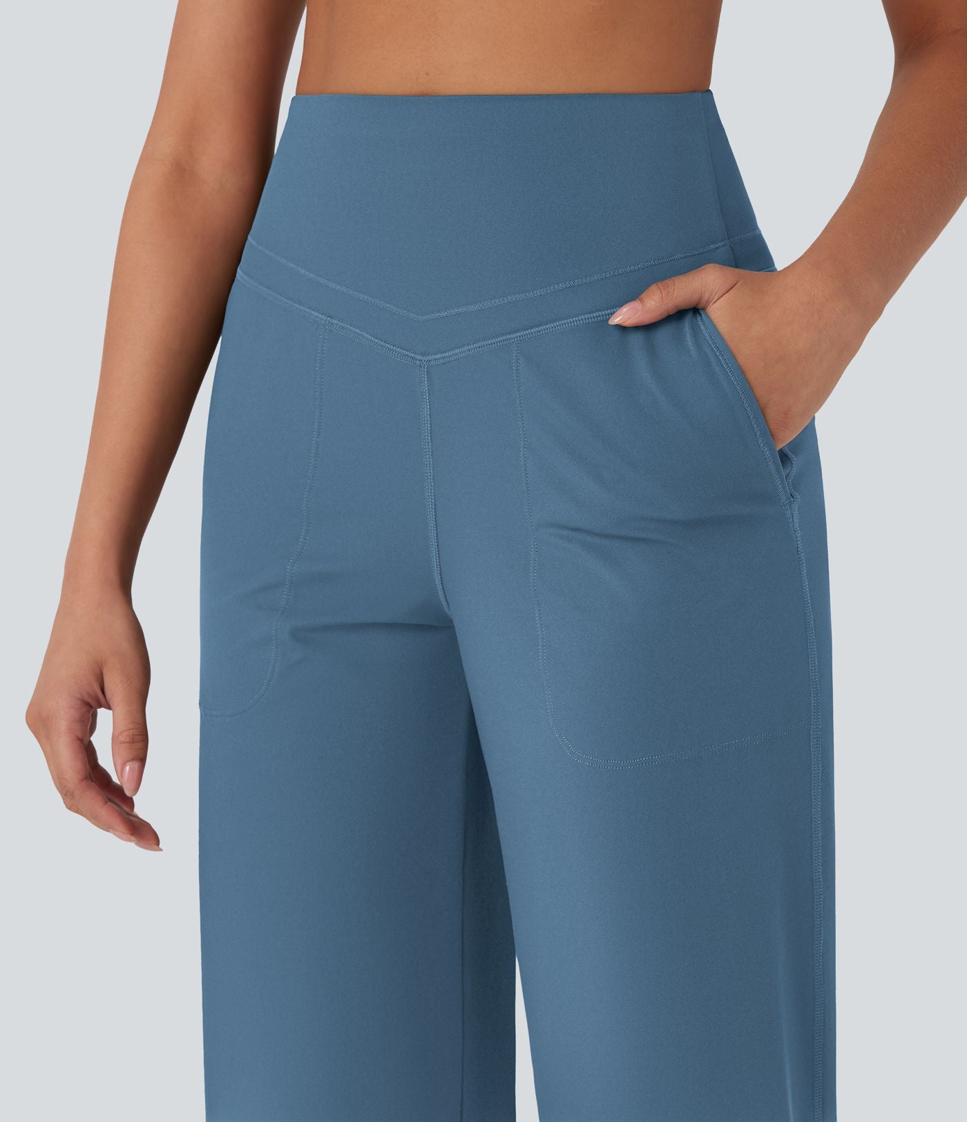 Pantalon de yoga droit gainant taille haute avec poches Halara UltraSculpt™