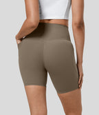 Short cycliste 17,5 cm d'entraînement gainant taille haute avec poches Halara UltraSculpt™
