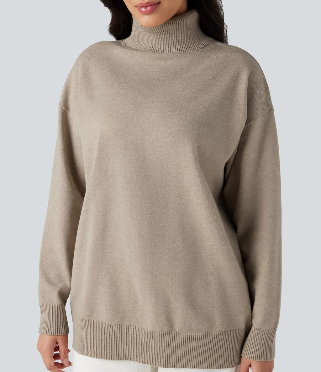 Pull tailleur col montant manches longues - Réversible devant et dos
