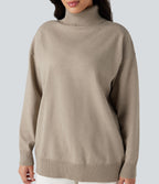 Pull tailleur col montant manches longues - Réversible devant et dos
