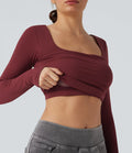 Haut de sport yoga 2-en-1 décolleté carré à manches longues sans couture OneForm Seamless Flow