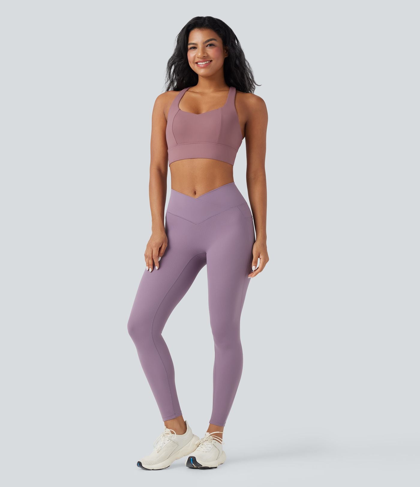 Brassière de sport yoga soutien souple dos nageur à bretelles croisées bonnets A-C