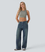 Jean ample délavé taille basse Halara Flex™ à poches multiples