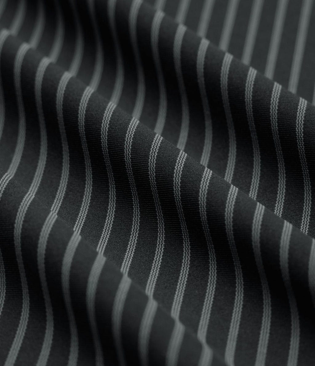 Pantalon de travail évasé taille mi-haute à rayures avec poches zippées