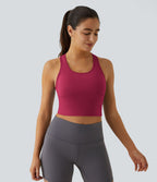 Softlyzero™ Plush Plus Débardeur Yoga Crop à Col U Plongeant Dos Nu Dos Nageur Découpé - UPF50+