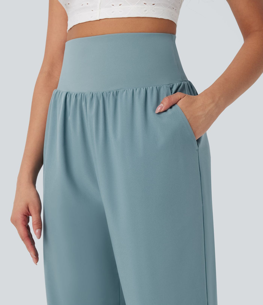 Pantalon corsaire gainant taille haute à ourlet asymétrique et séchage rapide avec poches Breezeful™
