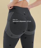 Legging de training Halara X Smiley® Halara UltraSculpt™ imprimé rayures taille haute push-up froncé ventre plat avec poches